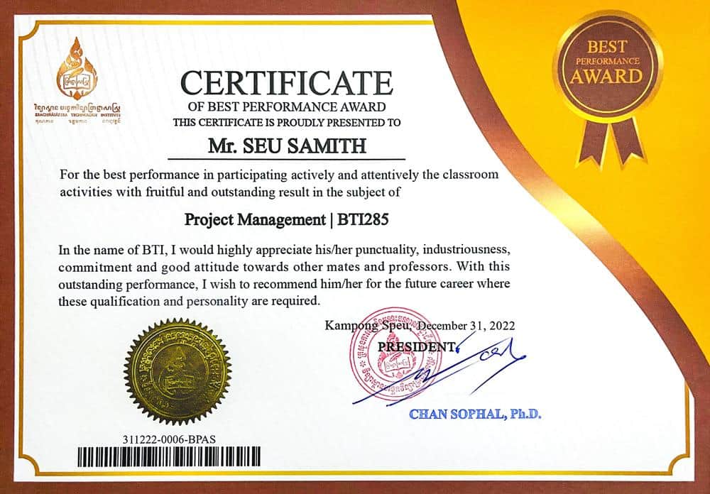 Project Management certificate image